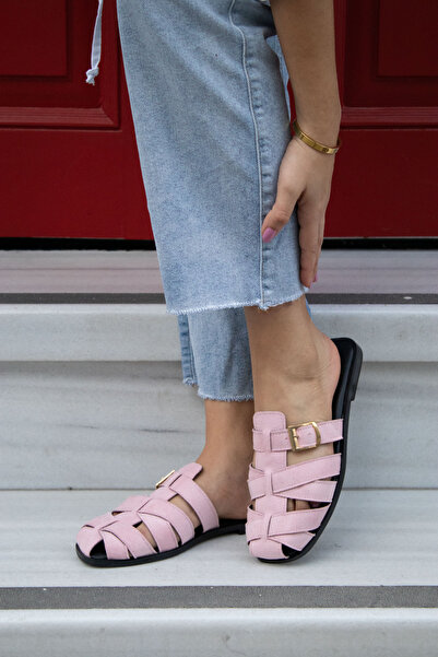 diya shoes Shay Yoshi with Suede Accessories Belt Buckle Detail Female Slipper