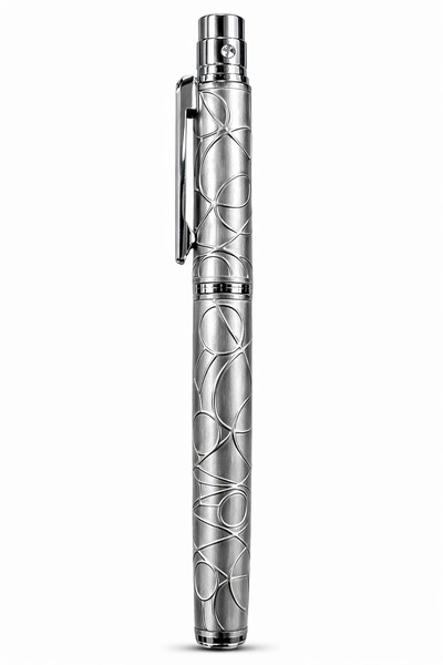 MDK Luxury Metal Ballpoint Pen Premium Executive Gift Ornate Silver Designer Pen