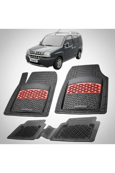 TEAMCAR Πατάκια δαπέδου Fiat Doblo MPV 223 Συμβατά 2000-2005 | Κόκκινα