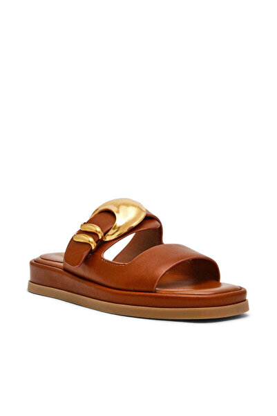 Steve Madden Bay-Ridge Solid Bronze Low Heel Sandals