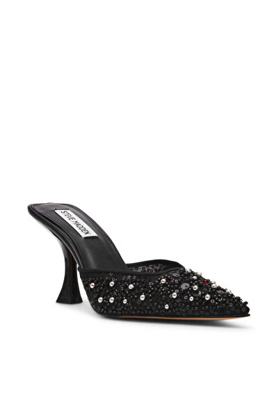 Steve Madden Nightly Solid Black High Heel Sandals