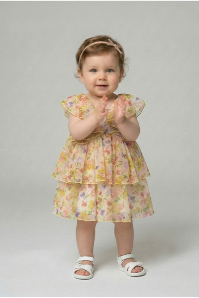 Abel & Lula فستان مايور أبيل لولا للفتيات الصغيرات من سان تروبيز باللون الأصفر
