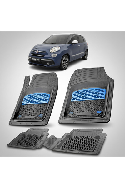TEAMCAR Πατάκια δαπέδου συμβατά με ανακαίνιση Fiat 500L (Urban) 2017-2022 | Μπλε