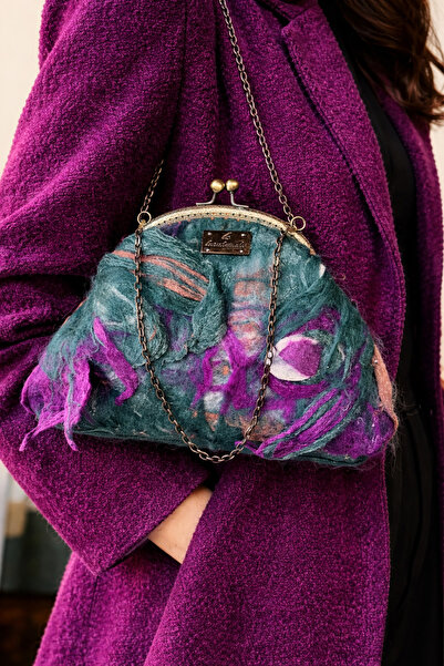 Deriks Tekstil kadın keçe kol çantası