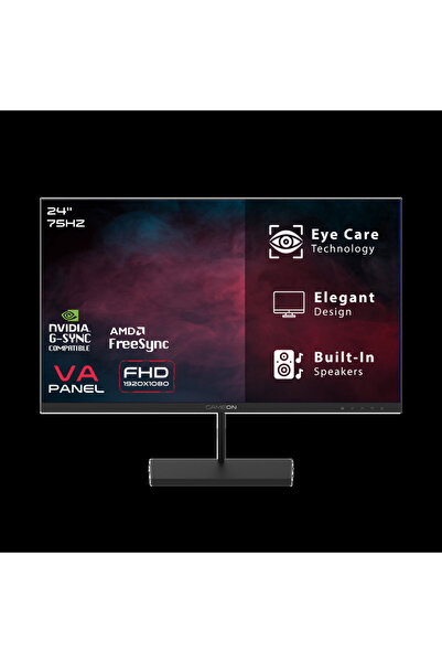 GAMEON شاشة ألعاب GB 24 F 75 من السلسلة الأساسية مقاس 24 بوصة بدقة FHD - أسود