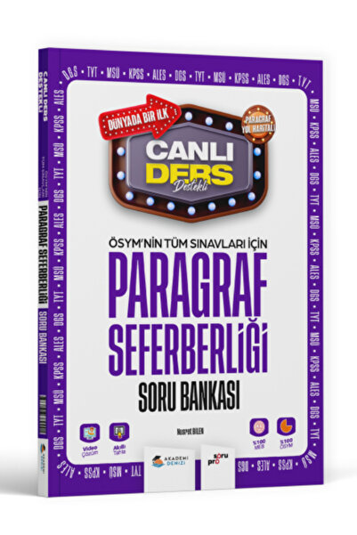 Akademi Denizi KPSS TYT ALES DGS AGS Tüm Sınavlar İçin Paragraf Seferberliği ...