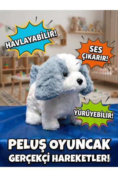 cayenna Interaktif Yürüyen Havlayan Sesli Peluş Köpek - Gerçekçi Hareketli Eğ...