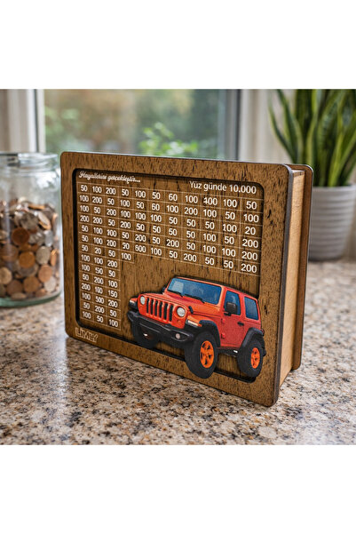 limly Kumbara , 10000 Hedef Kumbara , Araba Figürlü Ahşap Hedef Kumbara