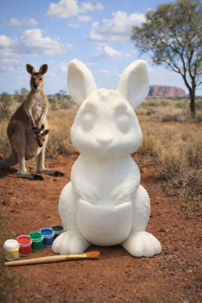 EB Handmade Workshop Boyanabilir Sevimli Kanguru Figürü – Akrilik Boya Setli ...