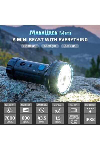 OLİGHT Marauder Mini 7,000 Lumens Bright Flashlight with 600 Meters Beam Dist...