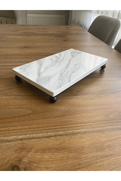 Nexa Doğaltaş Ayaklı Porselen Sunumluk ve Yağdanlık Altlığı – 25x15 cm Dikdör...