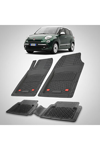 TEAMCAR Πατάκια δαπέδου συμβατά με Fiat 500L Wagon Facelift 2017-2021 | Μαύρο