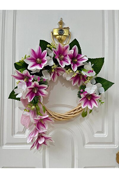 Beykan handmade مجموعة زاريف مانوليا بامبو زينة باب على شكل إكليل