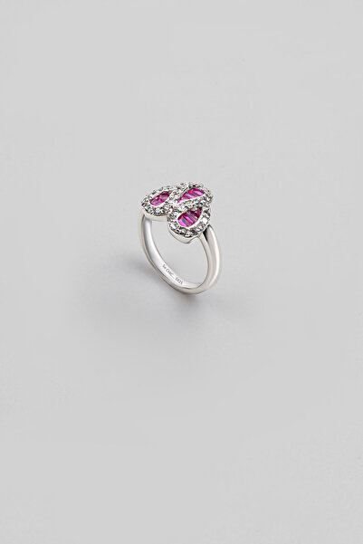 So CHIC... Yakut Işıltısı 18 Ayar Beyaz Altın Kaplama Gümüş Yüzük