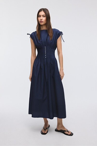 Stradivarius Pleated midi dress