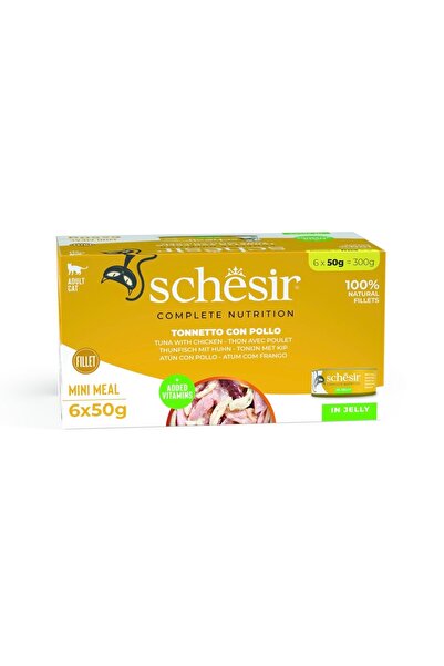 Schesir Cheezer Canned Tuna with Chicken Fillet in Jelly for Cats 6*50g