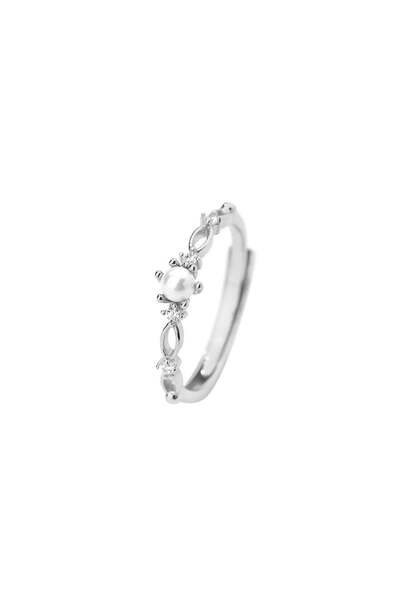 genernic Women's Ring 925 Silver Rhodium Plated Zircon Stone