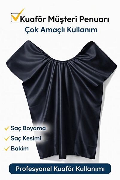 GROVİNG HAİR مريلة حلاقة احترافية من الساتان باللون الأسود لتصفيف الشعر وصبغ ...