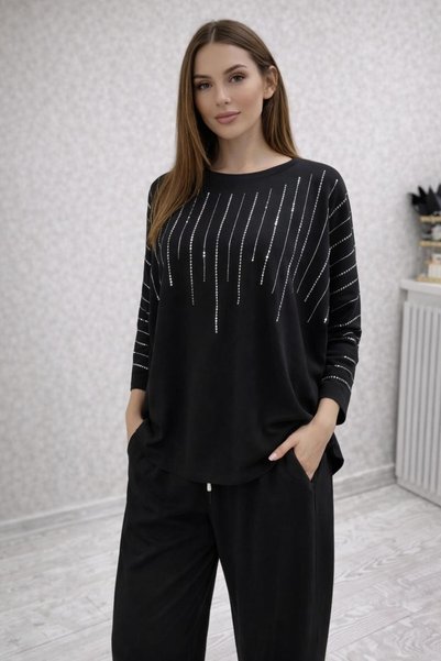 TUGBA COLLECTION Yeni Sezon Rahah Kalıp Oysho Taş İşlemeli 2'li Pamuklu Takım...