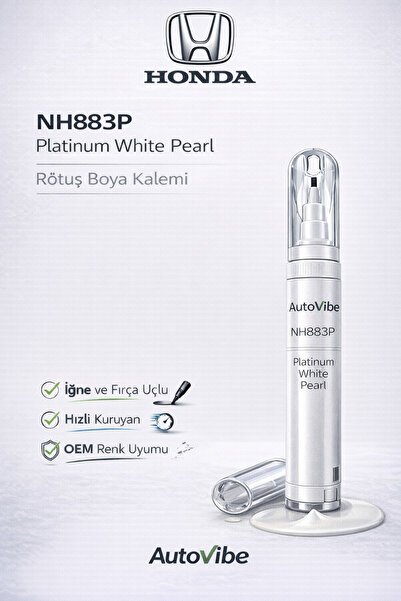 AutoVibe Honda Rötuş Boyası NH883P Platinum White Pearl Toyota Mitsubishi Nis...