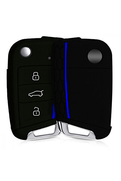 KWmobile Carcasă cheie auto pentru VW - 3 butoane, silicon, neagră, 46967.04