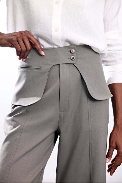 5in1Canpolat Αφαιρούμενο παντελόνι Mink Με λεπτομέρεια ζώνης 17421