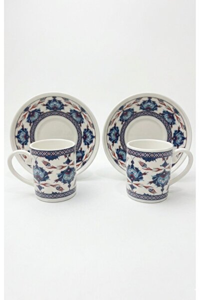 evinbizden Classic Tulip Chinese Des Patterned Person Coffee Cup Set 4 Piece ...