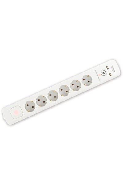 Somogyi Prelungitor cu protecÅ£ie la supratensiune, 6 prize, USB