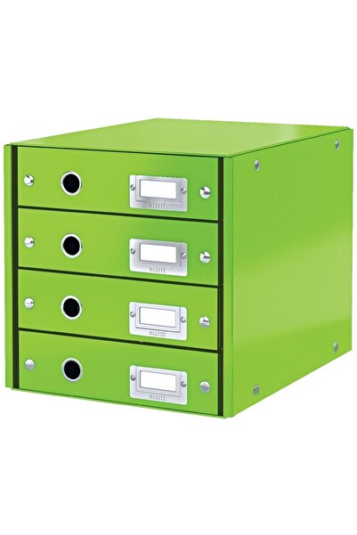 Leitz Cabinet cu sertare WOW Click & Store, 4 sertare, carton laminat, A4, verde