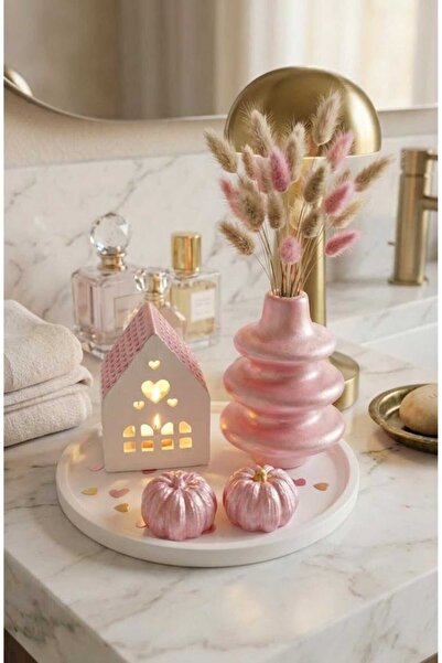 MERCANN El Yapımı EV-Bal Kabağı-Halka Vazo Dekoratif Minimalist Set