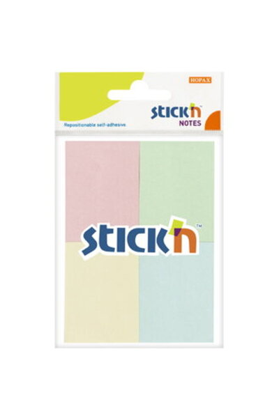 Stickn Notes autoadeziv 38 x 51 mm, 4 x 50 file/set, Stick"n - 4 culori pastel