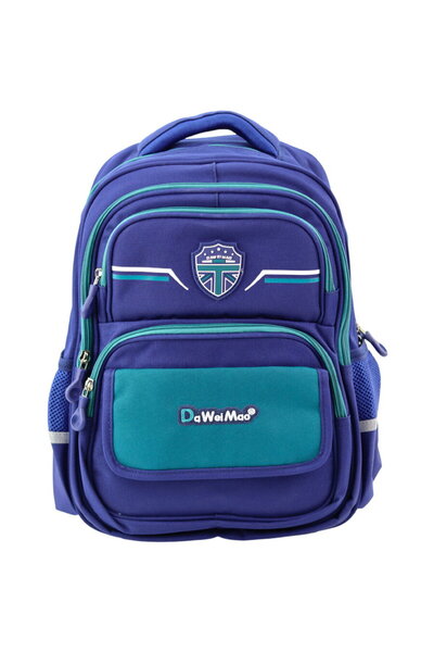 LEAN Children's school Backpack , chest Belt , navy blue, green, 20L, 38cm