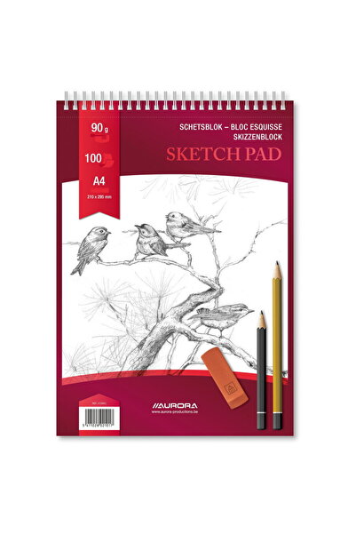 Aurora Bloc desen cu spirala, A4, 100 file - 90g/mp, pentru schite creion, Es...