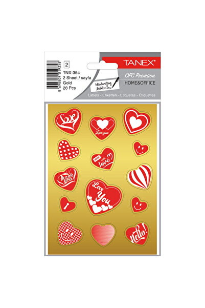 Tanex Stickere decorative, 2 file/set, Kids - inimi - aurii, TNX 354