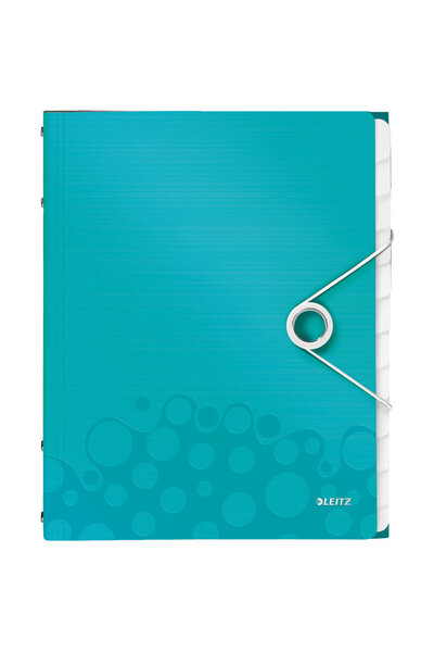 Leitz Mapa Wow cu 12 separatoare, PP - turcoaz metalizat