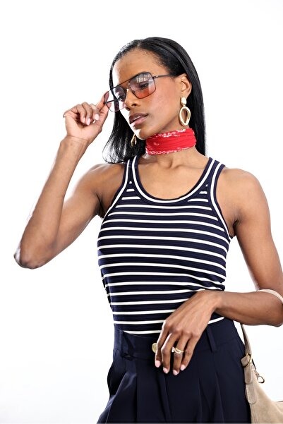 5in1Canpolat Mornarsko plava Prugasto potkošulja 16822