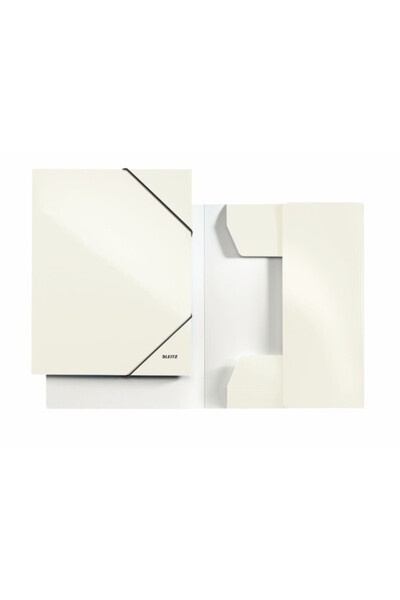 Leitz Wow cardboard folder with Stretchy - metallic white