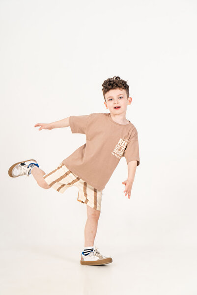 ZİMEXİ 3-4-5-6 Years 100% Cotton Cotton Back Printed Shorts for Boys