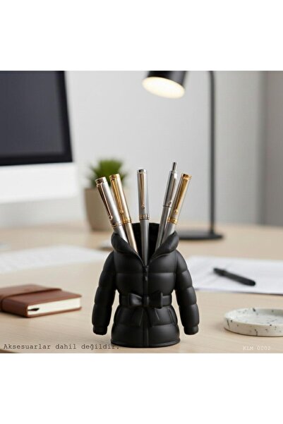 CT STONES Black Hooded Bow-Shaped Pen Holder Desktop Plastic Organizer