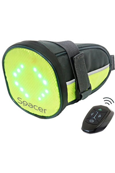 Spacer GEANTA reflectorizanta pentru Bicicleta, cu semnalizare LED prin telec...