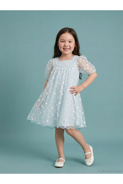 blue daisy print dress Sky Blue Daisy Printed Cotton Dress