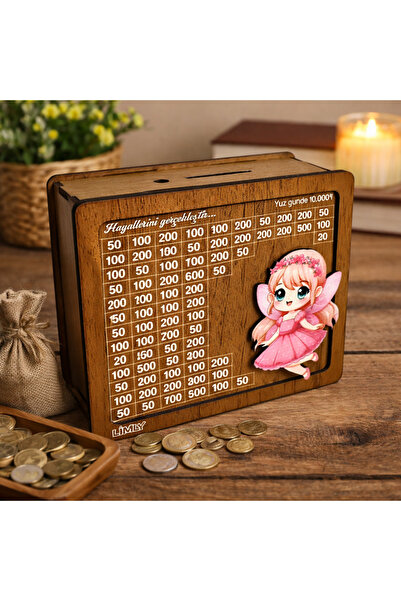 limly Kumbara , 1000 Hedef Kumbara , Su Perisi Figürlü Ahşap Hedef Kumbara