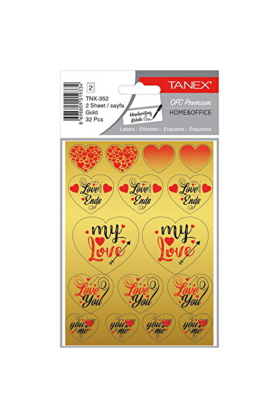 Tanex Stickere decorative, 2 file/set, Kids - inimi - aurii, TNX 352