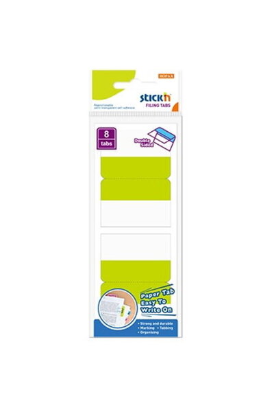 Stickn Film index autoadeziv cu tab din hartie, dubla fata, 51 x 72mm, 8 buc/...