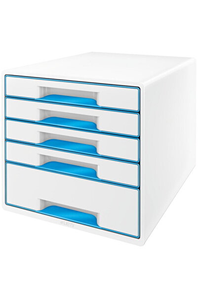 Leitz Wow drawer cabinet, 5 drawers - white/blue