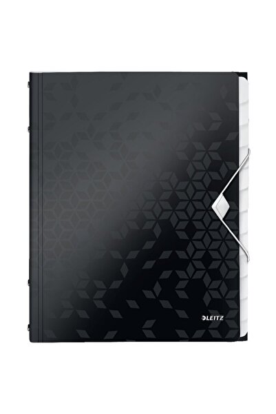 Leitz Mapa cu separatoare WOW, PP, A4, 12 separatoare, 200 coli, negru