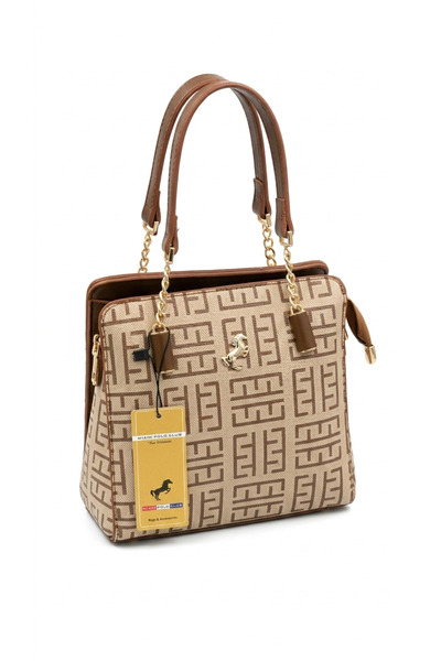 ELOVE Miami Polo Clup 3 Compartment Faux Leather Chain Detailed Women's Hand ...