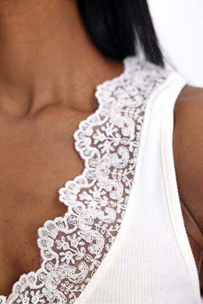 5in1Canpolat Ecru dantelă li material reiat Atlet