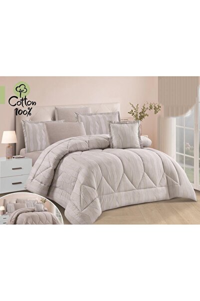 Barigo 100% cotton double-sided printed bedspread, 8-piece comforter set, siz...