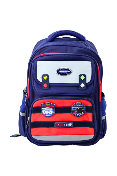 LEAN Children's school Backpack with chest Belt , navy blue, Space red, 20L, ...